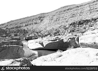 oman old mountain and water in canyon wadi oasi nature paradise