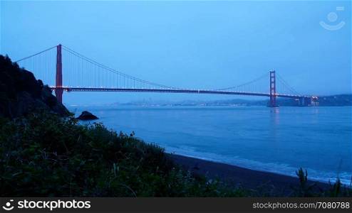 Ominous morning weather time lapse over Golden Gate Bridge