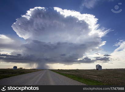 Ominous Storm Clouds Prairie Summer Rural Scene