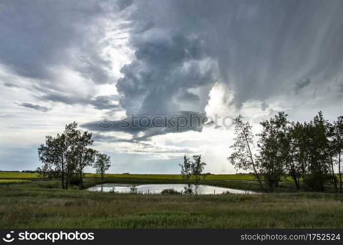 Ominous Storm Clouds Prairie Summer Rural Scene