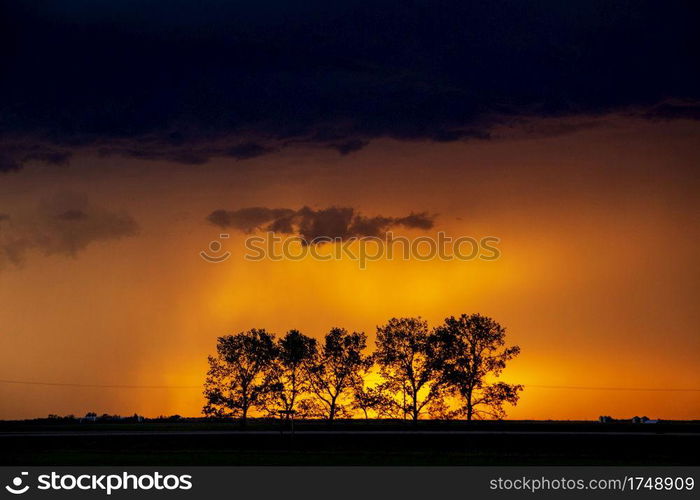 Ominous Storm Clouds Prairie Summer Rural Susnet