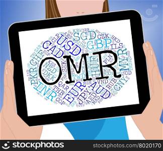 Omr Currency Representing Oman Rials And Omani