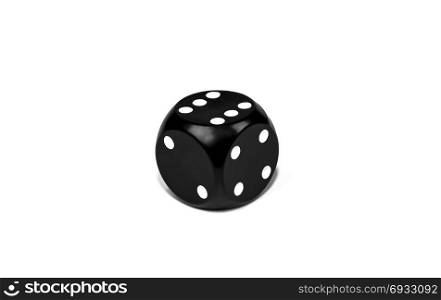 On a white background there is one cube for playing poker