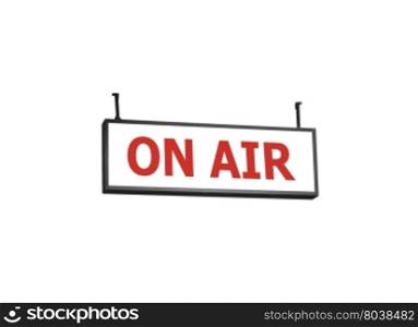 On air signboard on white background, stock photo
