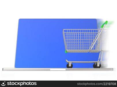 On line shopping concept on white background