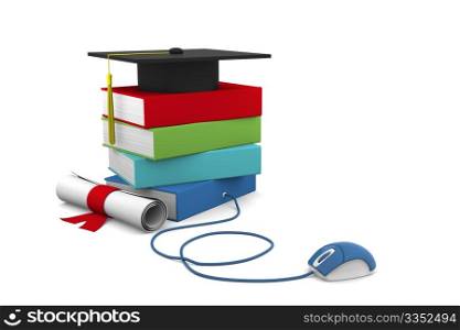 On line Univesity concept. Distance Learning Courses and Degree.