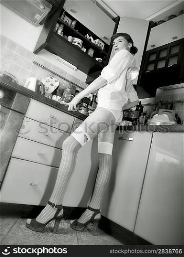 On my kitchen. Female portrait