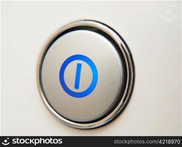 On off button. On off button an electronic device, isolated