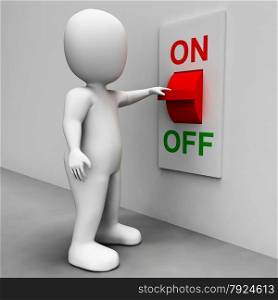 On Off Switch Shows Energy Supply And Electrician