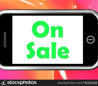 . On Sale Phone Showing Promotional Savings Or Discounts