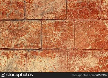 on-site printed concrete cement pavement texture red brown clay replica