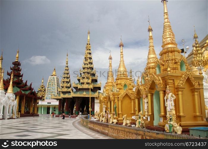 On the base of Shwe Dagon pagoda in Yangon, Myanmar