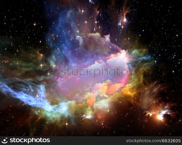 Once Upon a Space series. Backdrop composed of fractal clouds and suitable for use in the projects on Universe, cosmos, astronomy, science and education