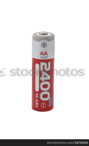 One AA battery isolated on white background