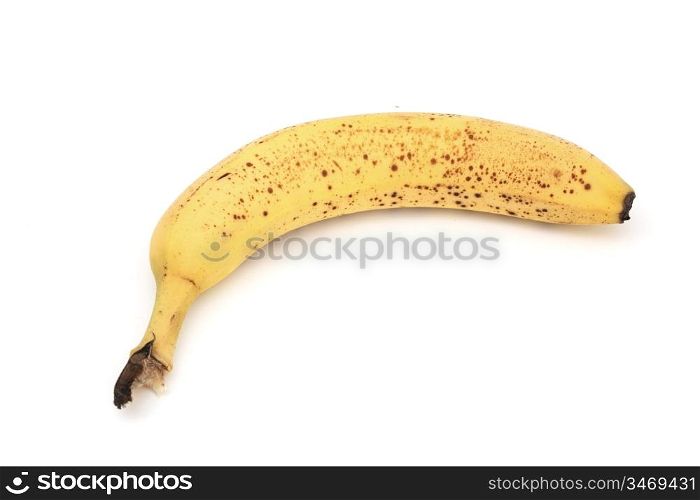 one banana isolated on white