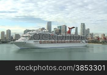 One cruise liner of Carnival Cruise Lines&acute; called Carnival Liberty - Ein Kreuzfahrtschiff aus der Flotte von Carnival Cruise Lines