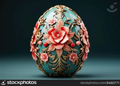 One decorated Easter egg. Generative AI