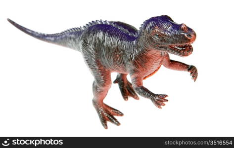 One dinosaur toy a over white background