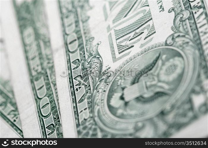 one dollar background macro close up