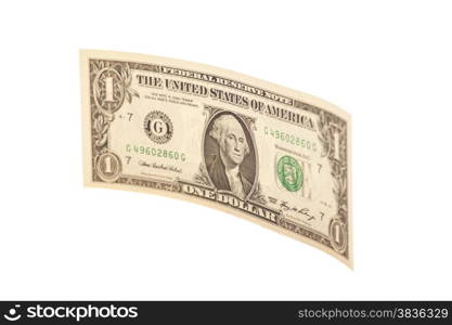 One dollar banknote isolated on white
