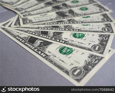 One Dollar banknotes money (USD), currency of United States. Dollar notes, United States