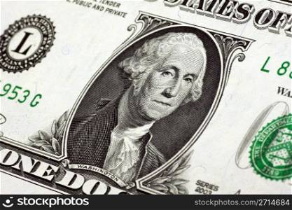One dollar bill close up