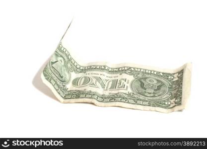one dollar isolated on white background