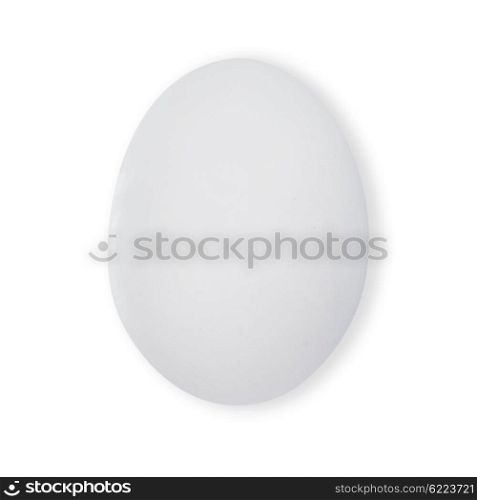 One egg isolated on a white background. One white egg