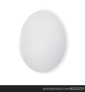 One egg isolated on a white background. One white egg