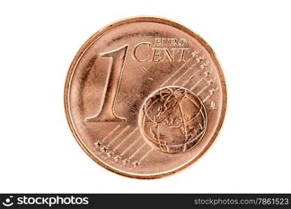 One euro cent isolated on white background