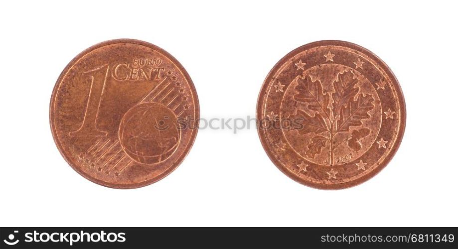 One euro cents coin, isolated on white