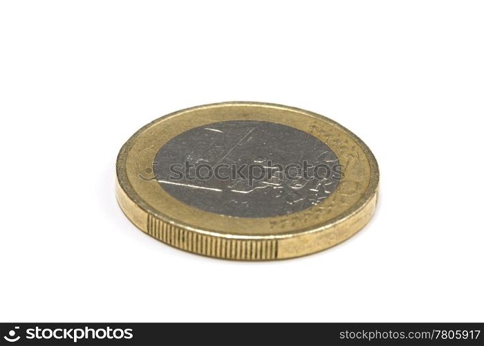 one euro coin - isolated on white