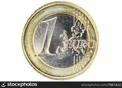 One Euro Coin Isolated on White Background