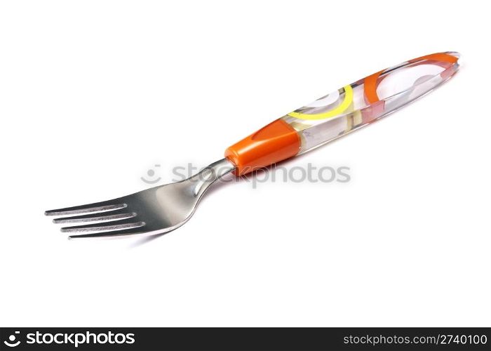 One fork isolated on white
