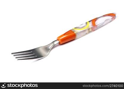 One fork isolated on white