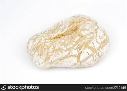 one fresh and baked white wheat bread (isolated on white background)