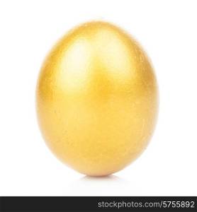 One golden egg isolated on white background. golden egg isolated