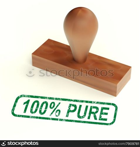 One Hundred Percent Pure Stamp Shows Genuine Or Natural. One Hundred Percent Pure Stamp Showing Genuine Or Natural