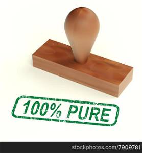 One Hundred Percent Pure Stamp Shows Genuine Or Natural. One Hundred Percent Pure Stamp Showing Genuine Or Natural