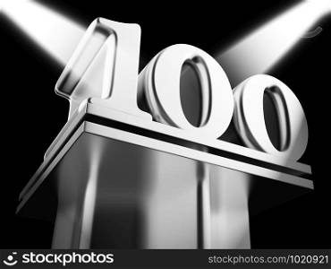 One hundred year celebration icon shows 100 years anniversary. Wishing warm congratulations on a centennial - 3d illustration