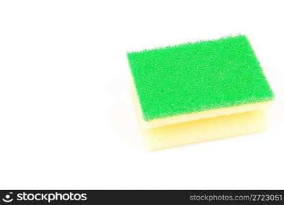 one kitchen sponge isolated on white background