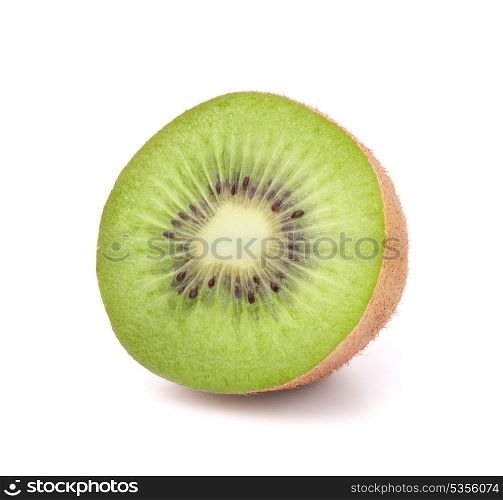 One kiwi fruit half isolated on white background cutout