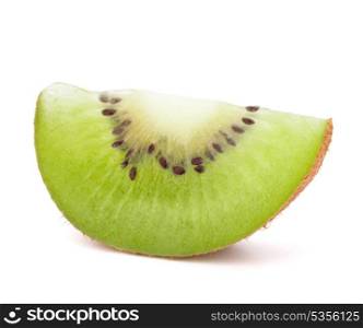 One kiwi fruit sliced segment isolated on white background cutout