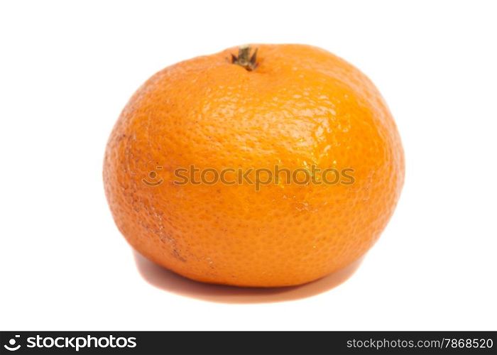 One mandarin isolated on white background