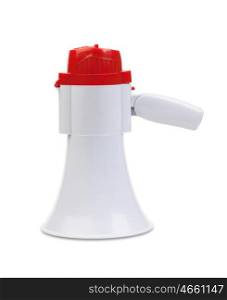 One megaphone isolated on a white background