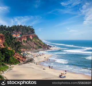 One of India finest beaches - Varkala beach, Kerala, India