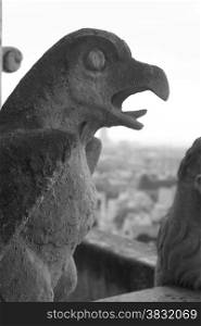 One of Notre Dame s well known chimera statues, Paris France