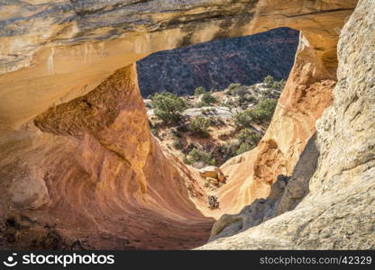 One of numerous sandstone arches in Rattlesnake Canyon, a popular hiking area near Grand Junction, Colorado