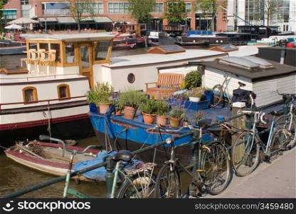 one of the amsterdam&acute;s canals view
