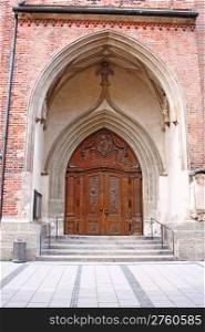One of the Entrances to Frauenkirche, the famous church in central Munich
